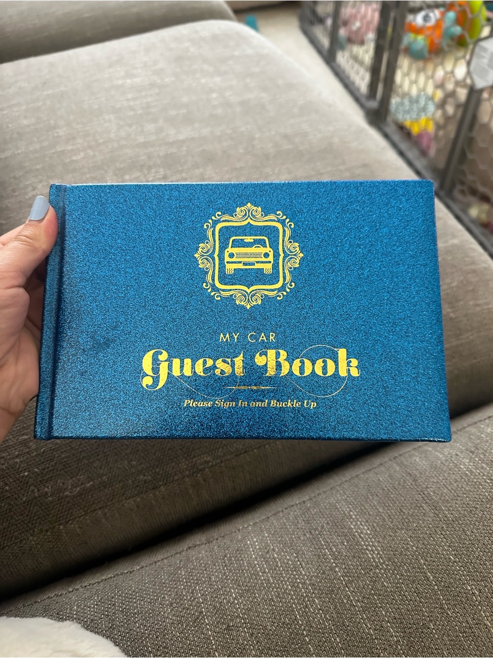 Glittery My CarGuest Book with Gold Foil
